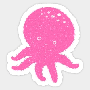 Cute Pink Octopus Drawing Sticker